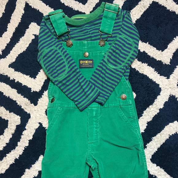 green overalls baby